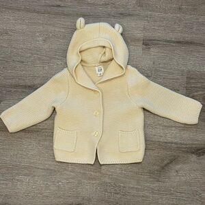 Baby Gap Cream Baby Cardigan with Hood